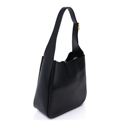 Saint Laurent Smooth Calfskin Small Le 5 A 7 Soft Hobo  Black 2 of 8