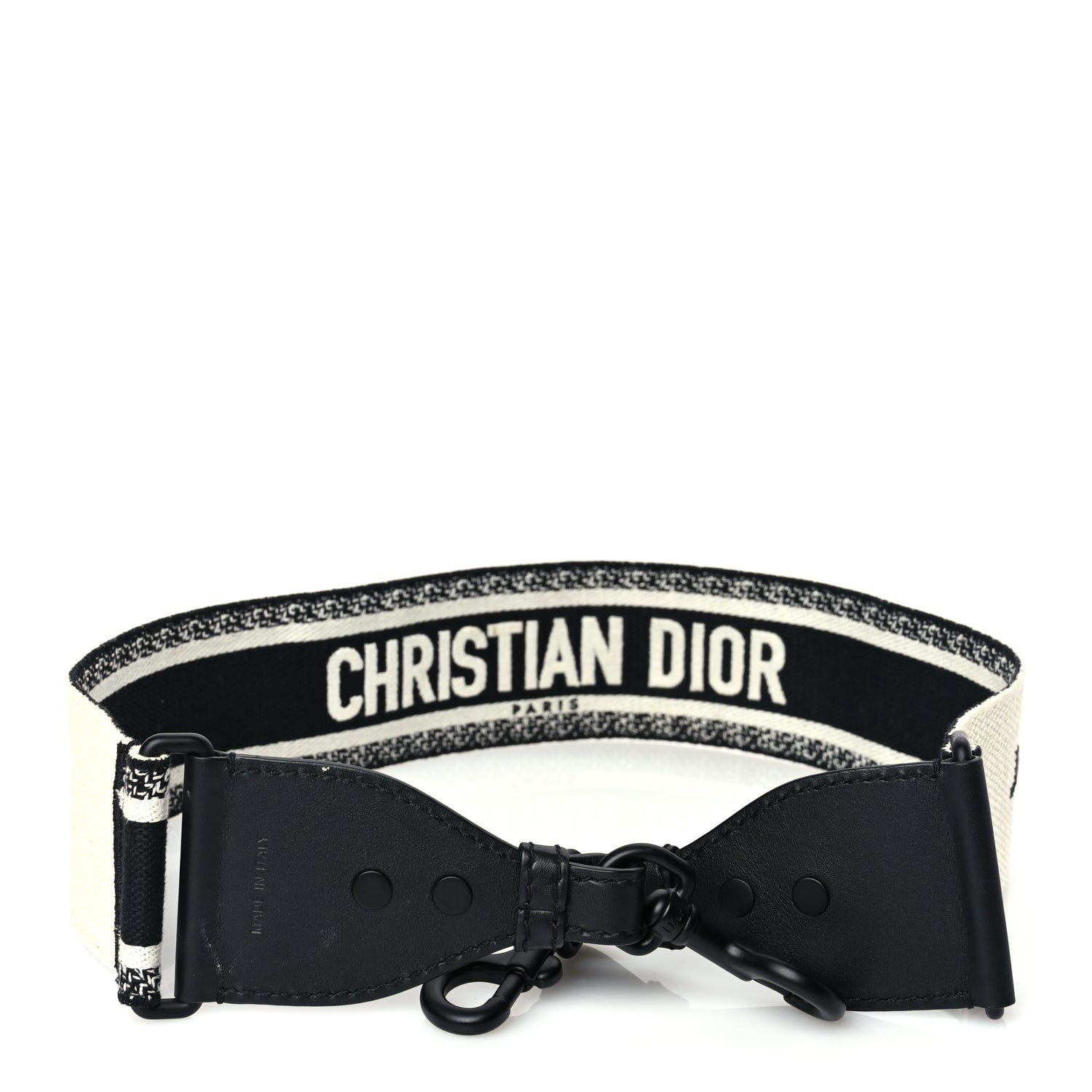 Christian Dior Canvas Embroidered Shoulder Strap Black Ultramatte 5 of 6