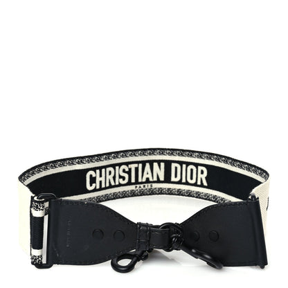 Christian Dior Canvas Embroidered Shoulder Strap Black Ultramatte 5 of 6