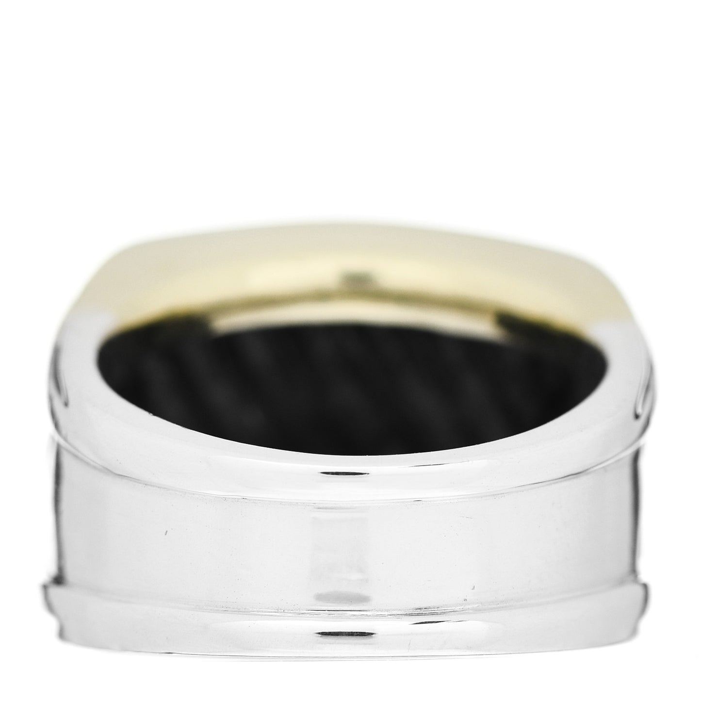Sterling Silver 18K Yellow Gold Cable Cigar Band Ring 54 6.75