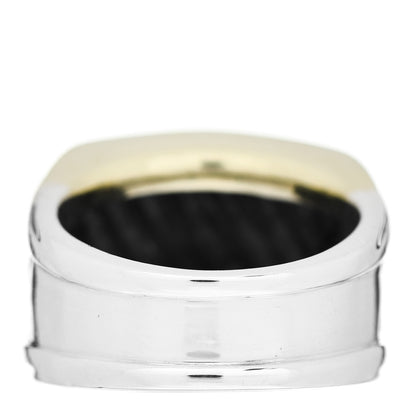 David Yurman Sterling Silver 18K Yellow Gold Cable Cigar Band Ring 54 6.75 4 of 5