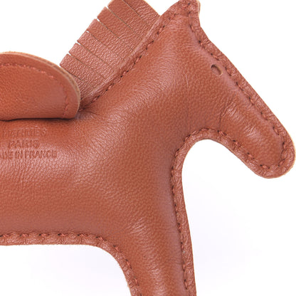 Hermes Milo Lambskin Grigri Rodeo Horse Bag Charm PM Cornaline 4 of 5