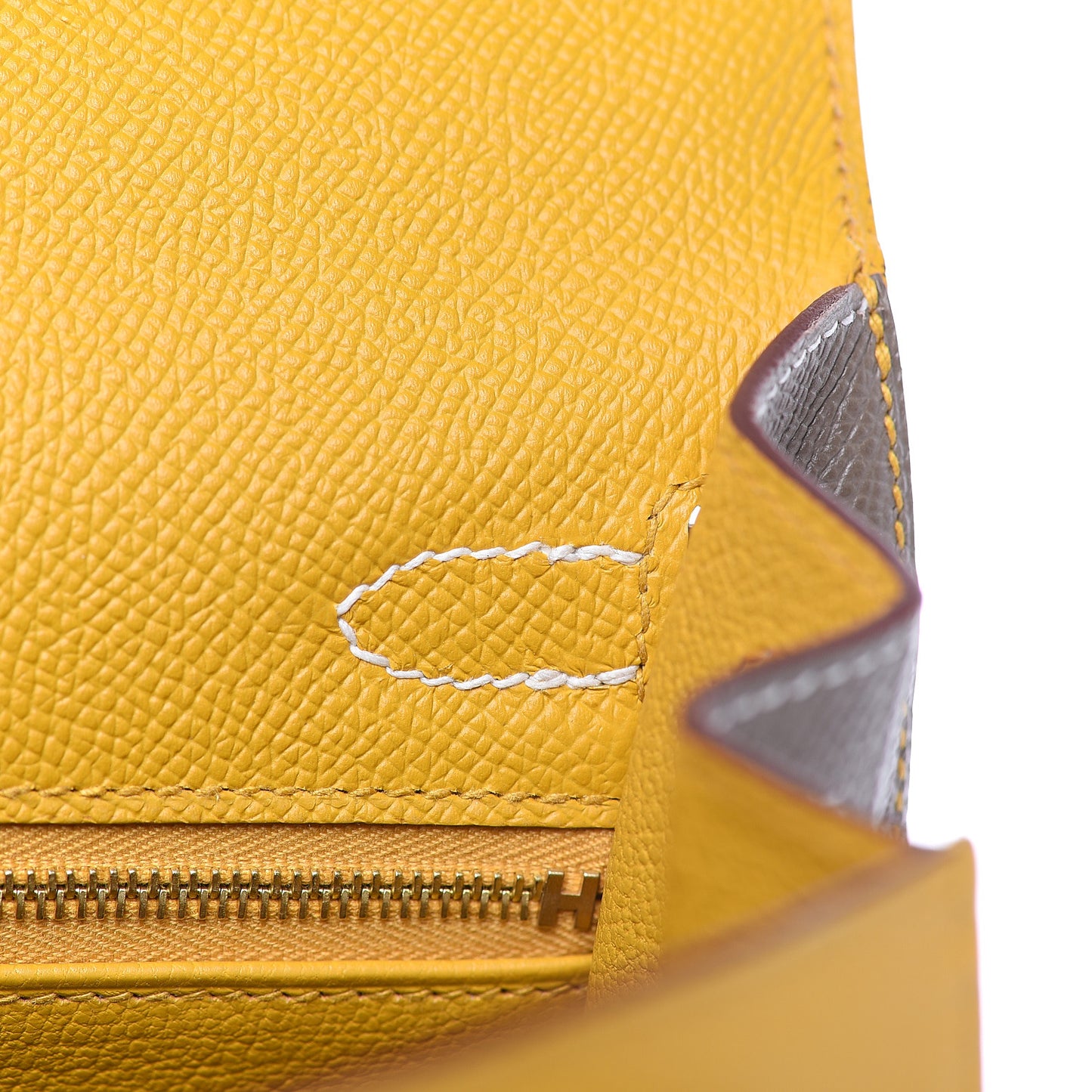 Epsom Horseshoe Kelly Sellier 25 Jaune Ambre Etoupe