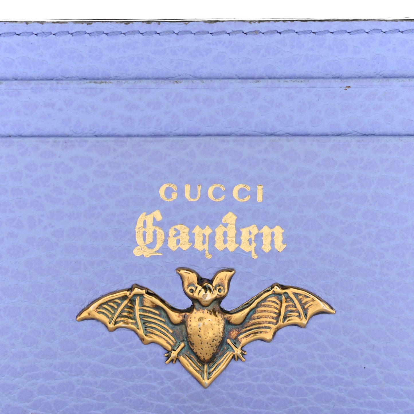Calfskin Garden Bat Card Holder Periwinkle