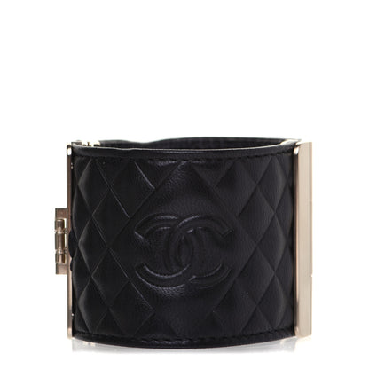 Chanel Calfskin Quilted CC Wide Cuff Black 4 of 7