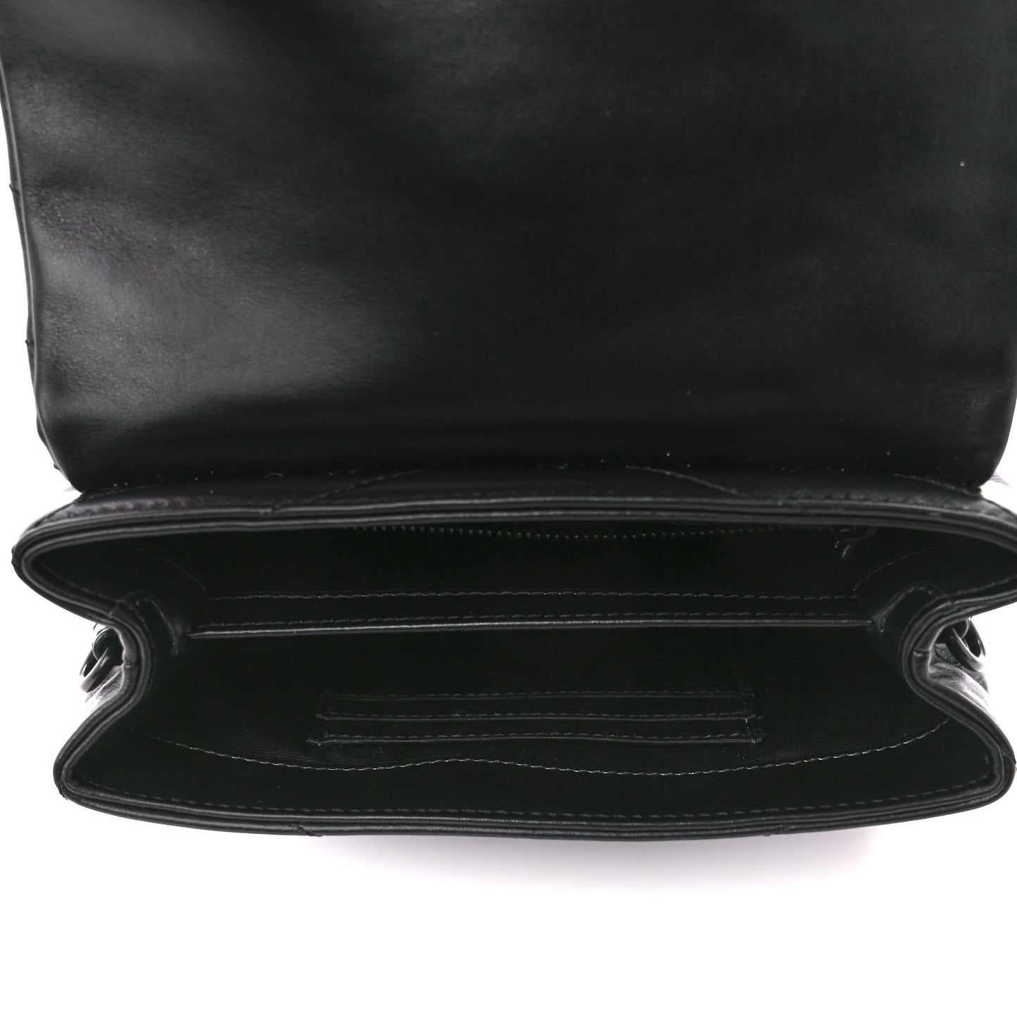 Calfskin Y Quilted Monogram Monochrome Toy Loulou Crossbody Bag Black