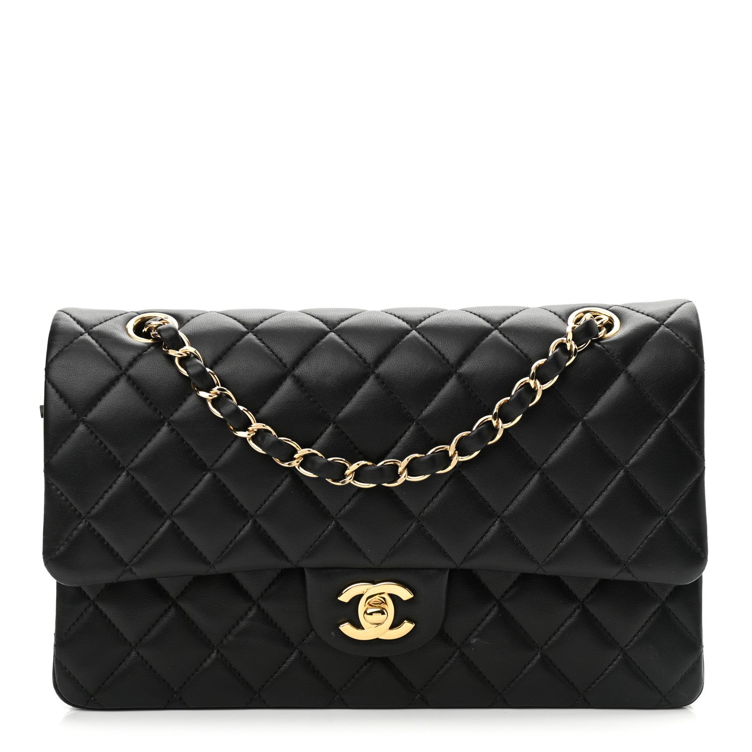 Chanel Lambskin Quilted Medium Double Flap Black 1 of 16