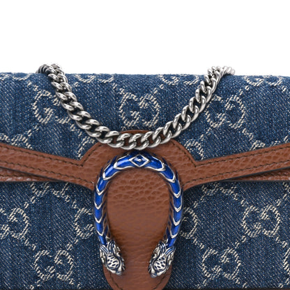 Gucci New Denim GG Monogram Dollar Calfskin Enamel Super Mini Dionysus Shoulder Bag Blue Tea Cuir Epilog Electric Blue 6 of 7