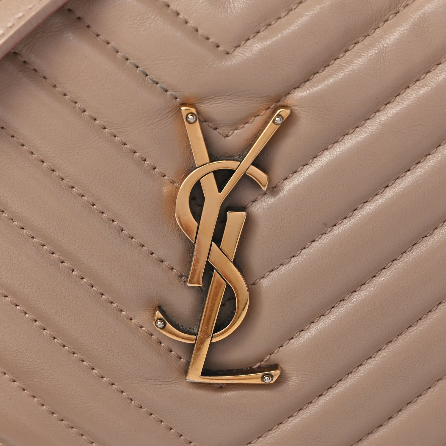 Saint Laurent Calfskin Matelasse Monogram Lou Camera Bag Dark Beige 6 of 8