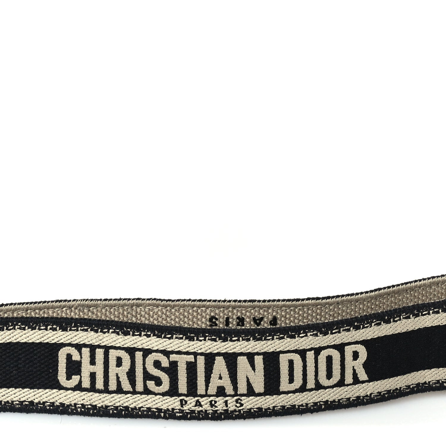 Christian Dior Canvas Embroidered Shoulder Strap  Black 3 of 3