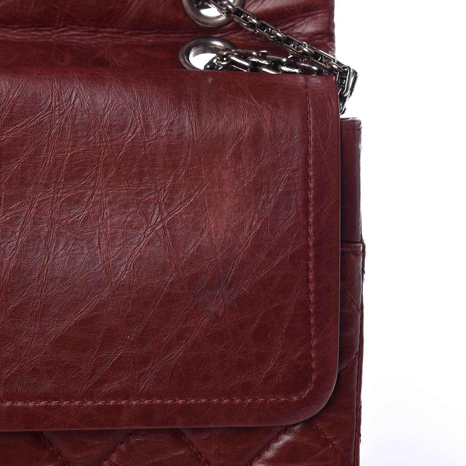 Chanel Aged Calfskin Quilted 2.55 Reissue 228 Flap Dark Red 9 of 13