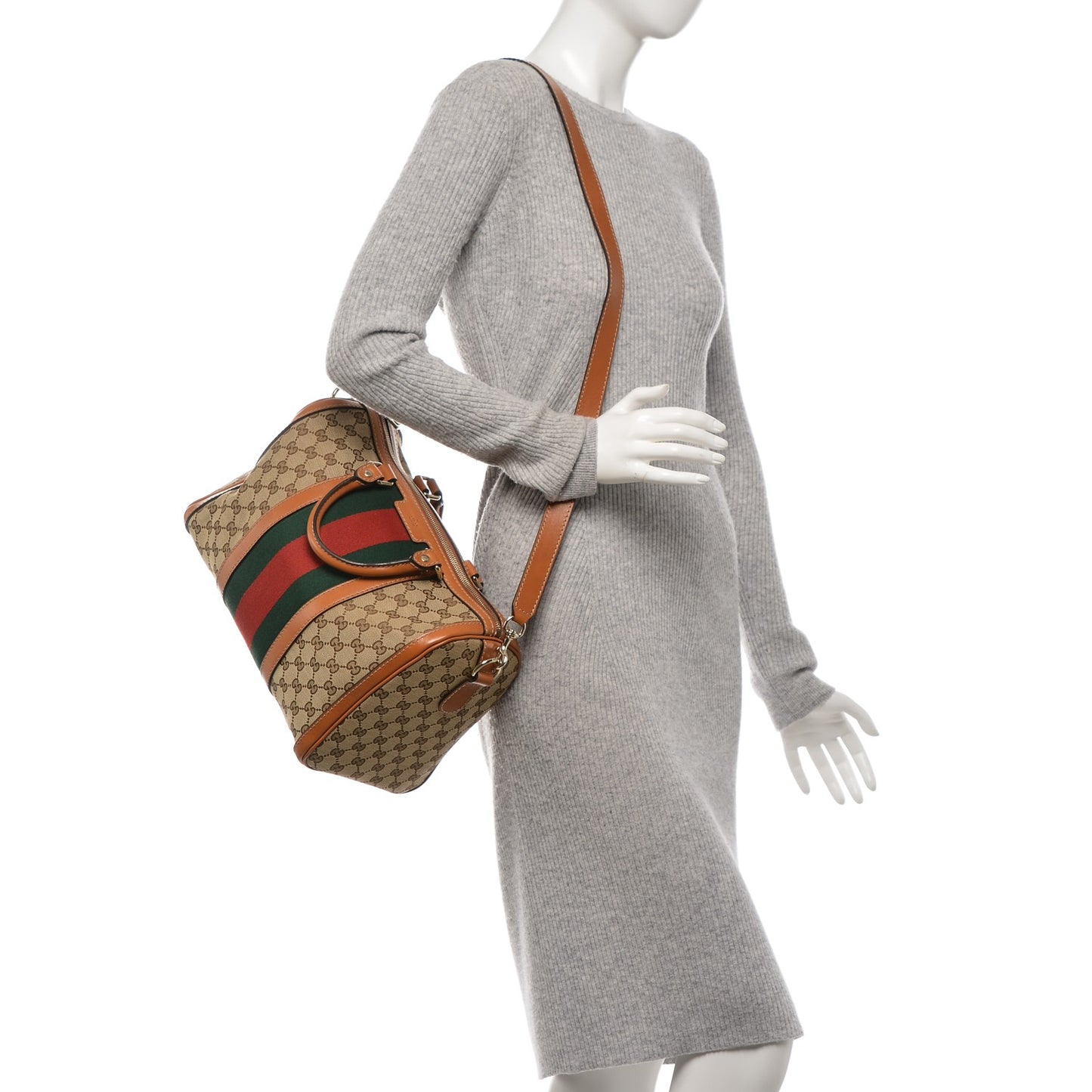 Monogram Vintage Web Medium Boston Tobacco