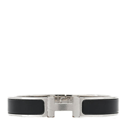 Hermes Matte Enamel Narrow Clic Clac HH Bracelet T6  Black 1 of 3