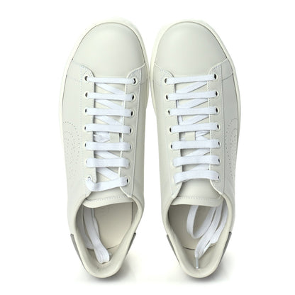 Gucci Calfskin Interlocking G Perforated Womens Ace Sneakers 37.5 White Grey Sky 6 of 8
