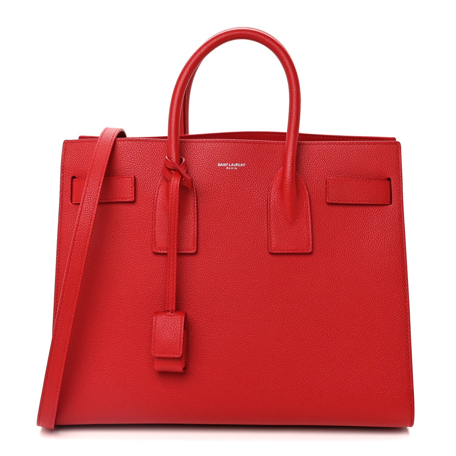 Saint Laurent Grained Calfskin Small Sac De Jour Lipstick Red 1 of 8