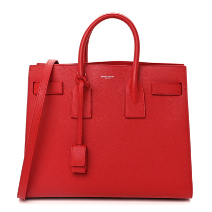 Saint Laurent Grained Calfskin Small Sac De Jour Lipstick Red 1 of 8
