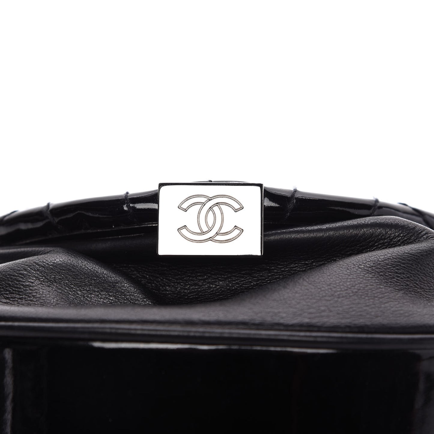 Patent Calfskin Flap Bag Black
