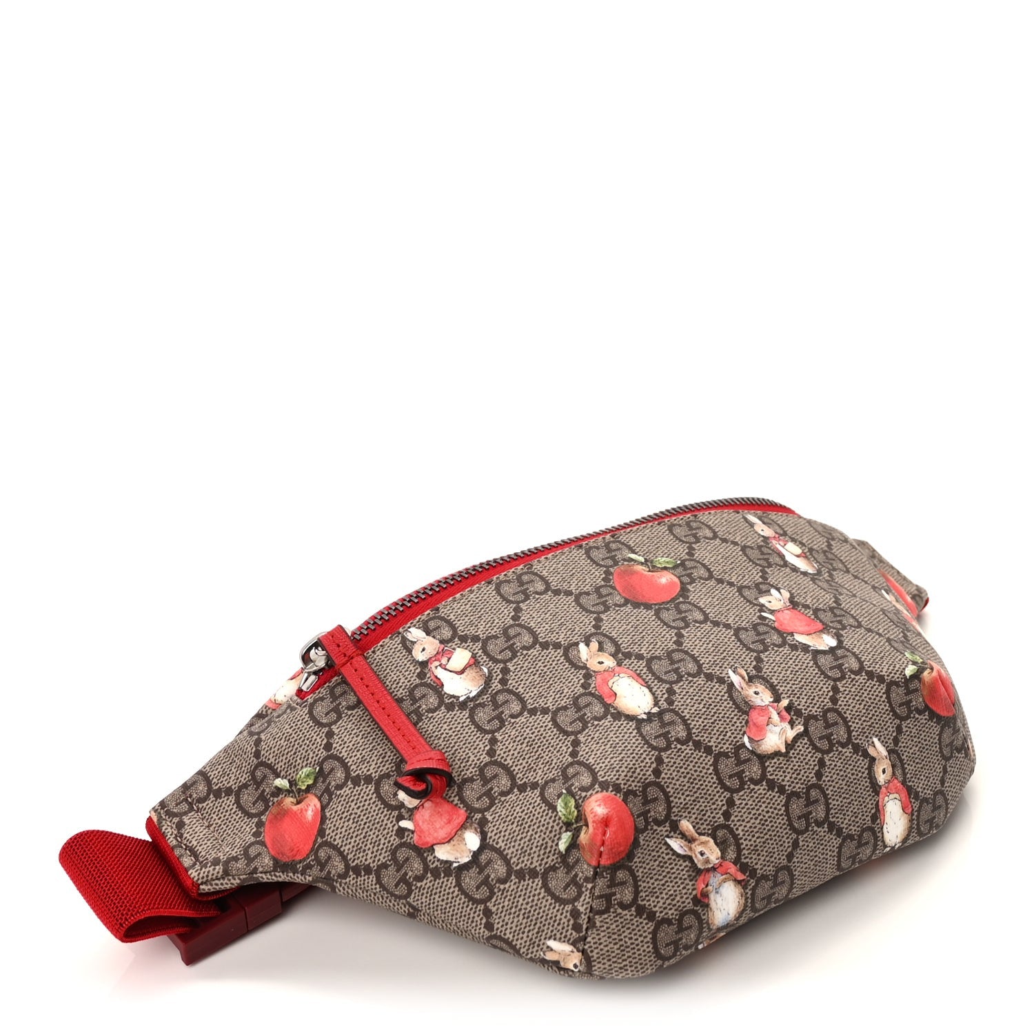 Gucci X PETER RABBIT GG Supreme Monogram Rabbit Print Childrens Belt Bag Beige Ebony Red 4 of 8