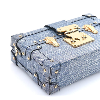 Louis Vuitton Coated Canvas Denim Petite Malle Blue 7 of 7