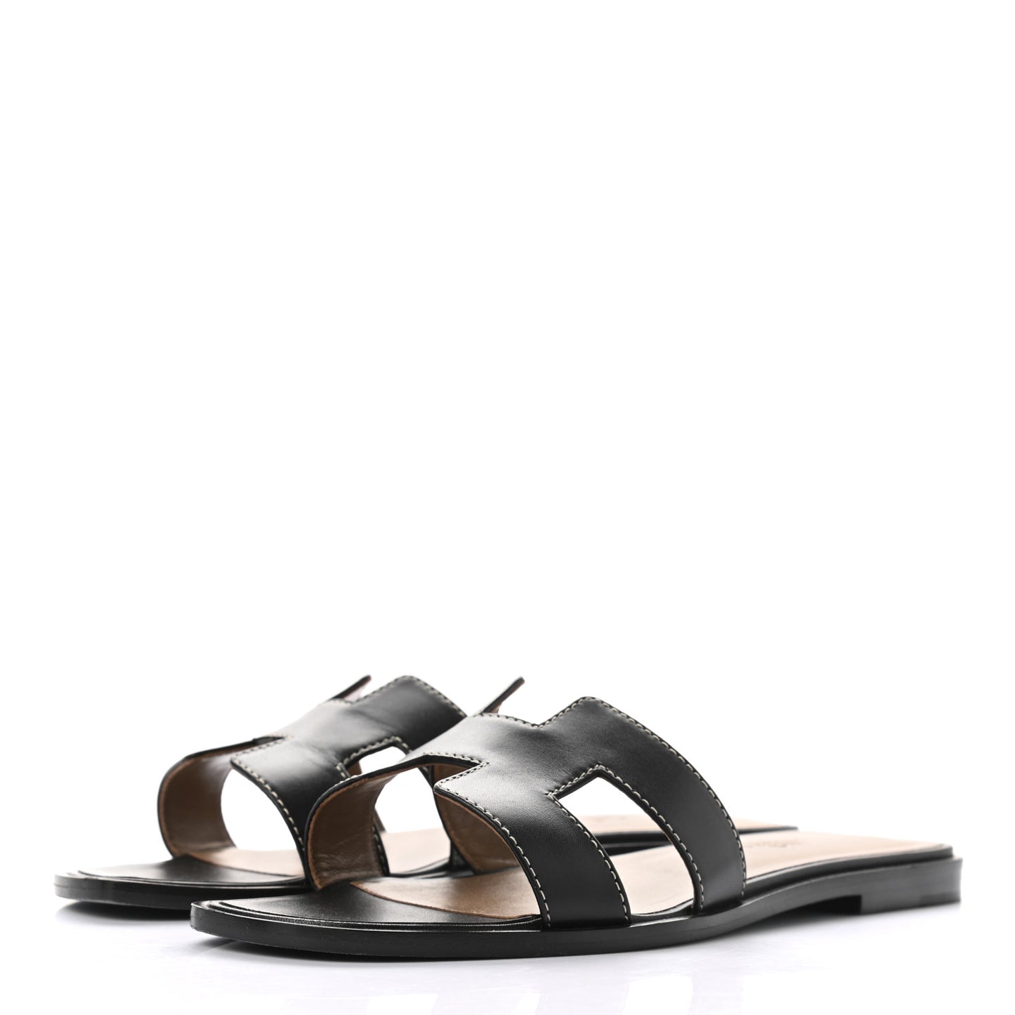 Box Calfskin Oran Sandals 38 Black