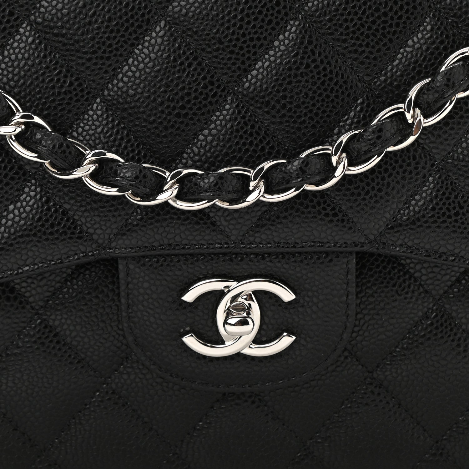 Chanel Caviar Quilted Jumbo Double Flap Black 8 of 11