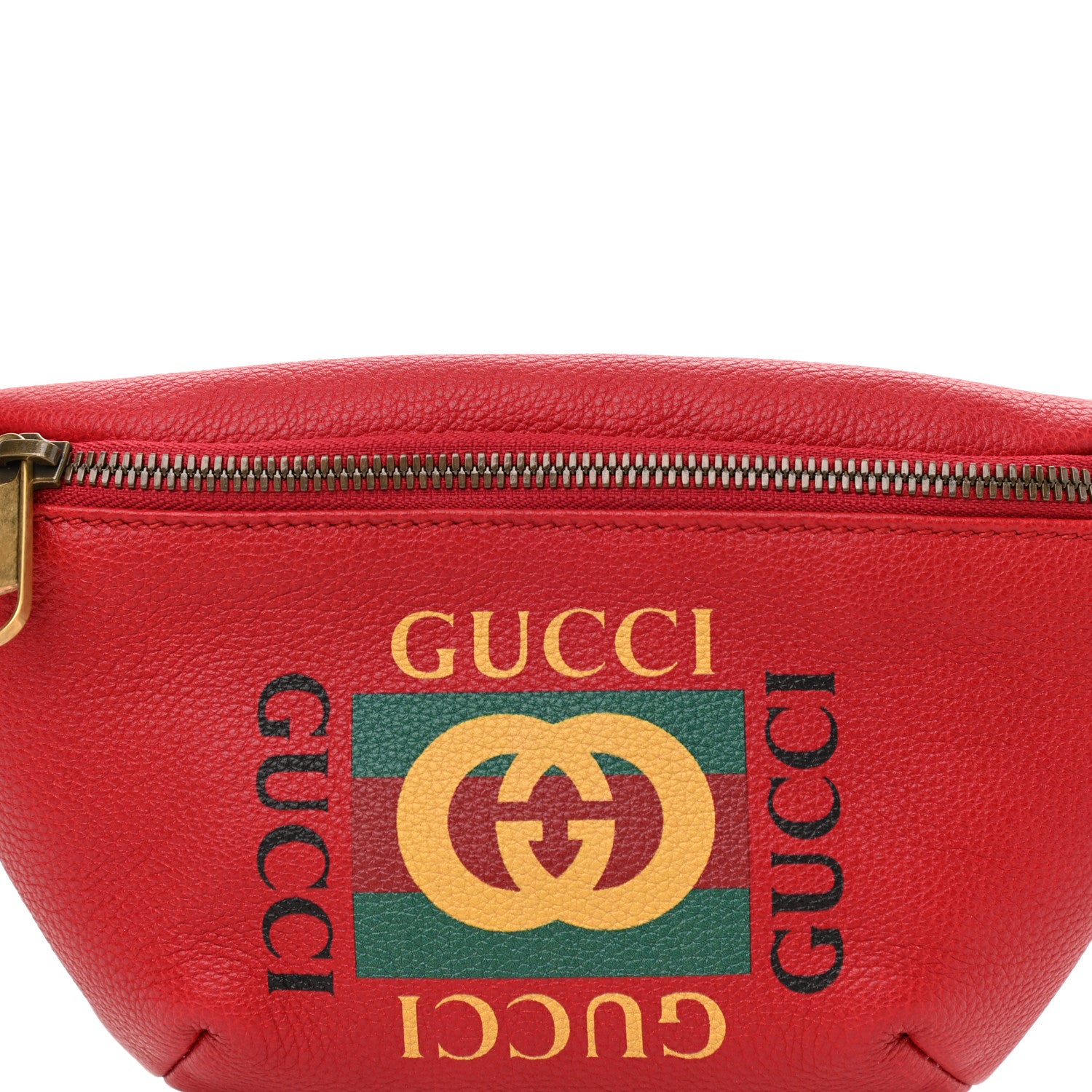Gucci Grained Calfskin Small Logo Belt Bag Hibiscus Red 8 of 10