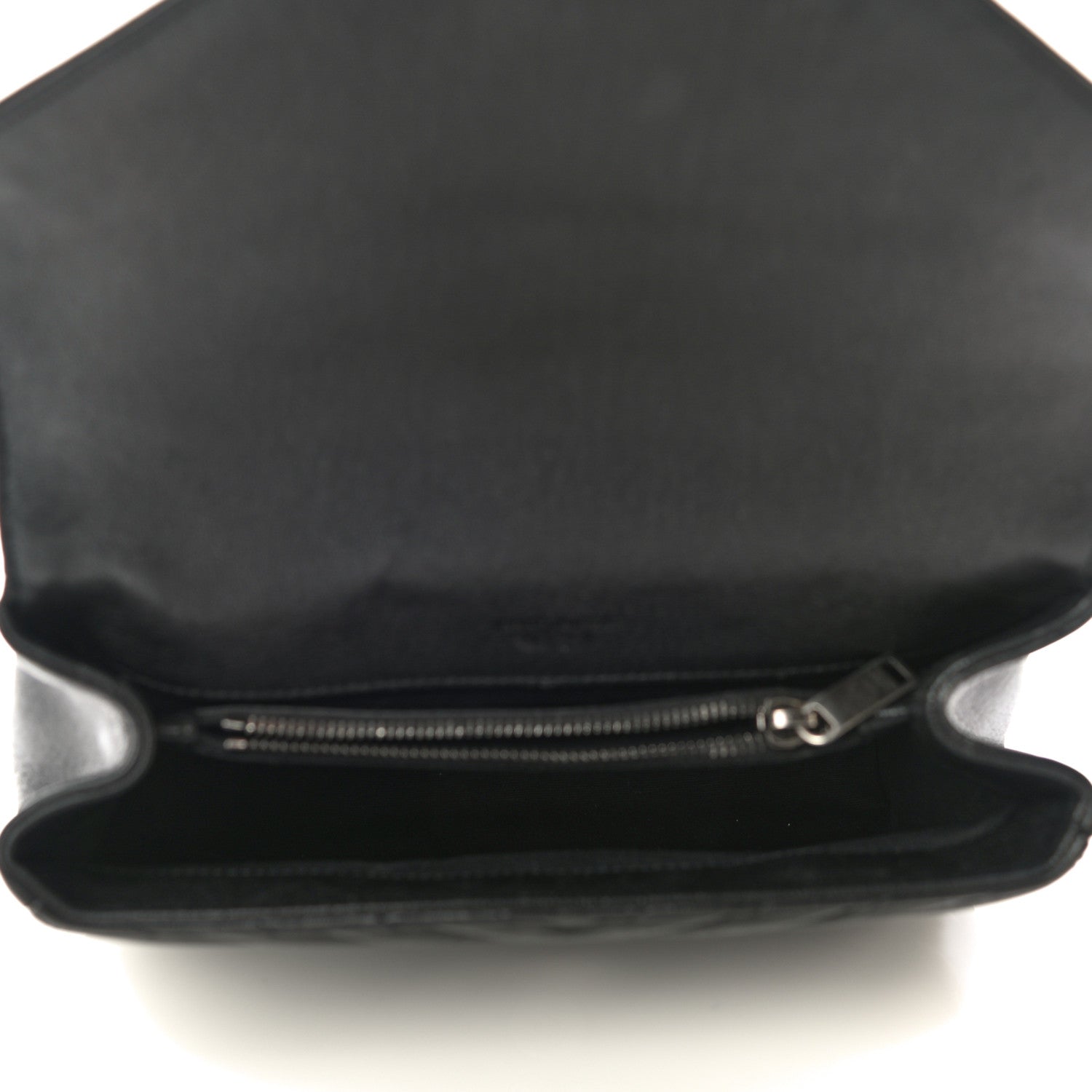 Saint Laurent Sheepskin Matelasse Chevron Monogram Medium College Bag Black 5 of 20