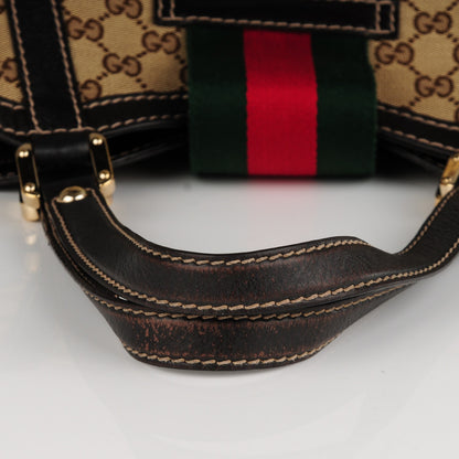 Gucci Monogram Medium New Ladies Web Tote Dark Brown 8 of 8