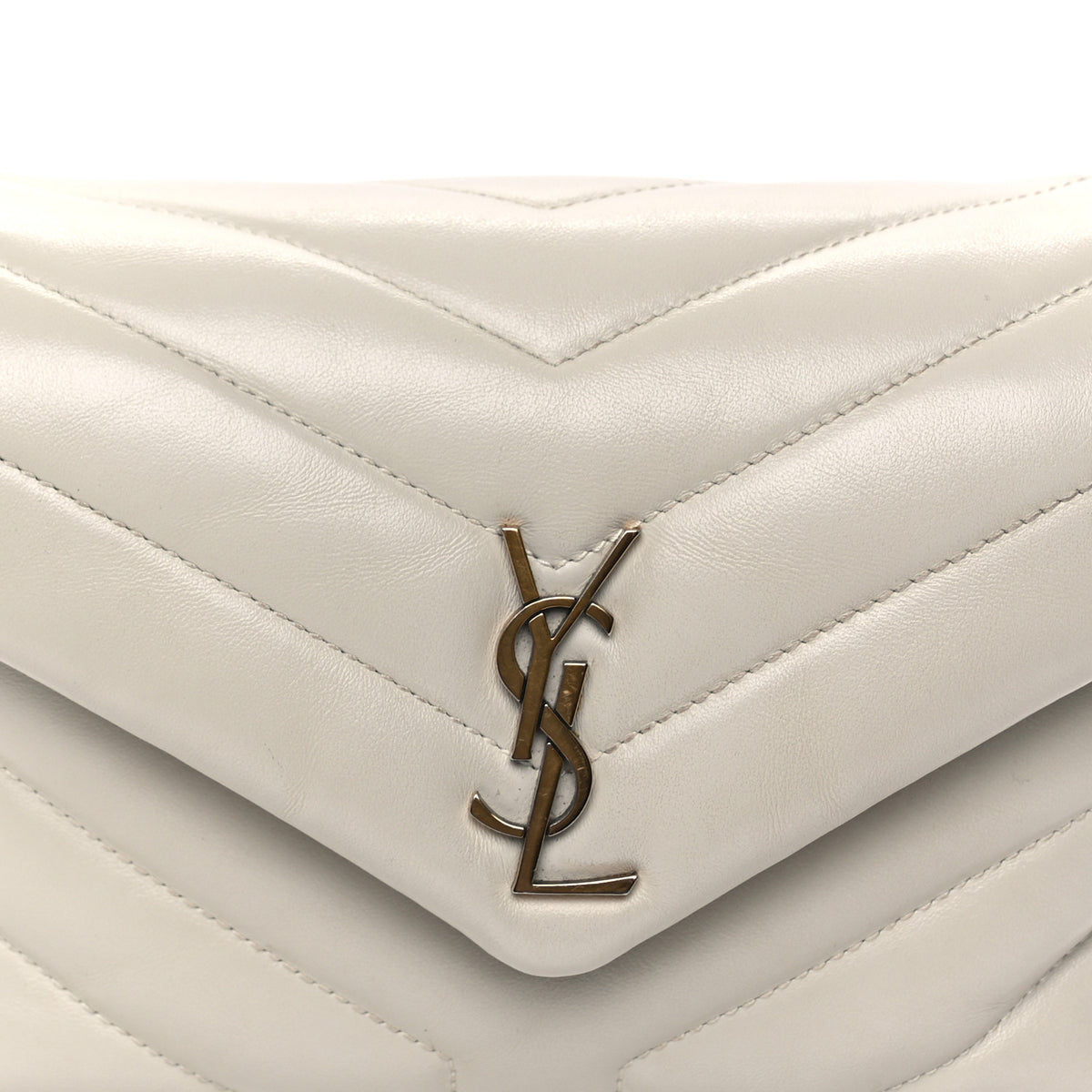Calfskin Y Quilted Monogram Toy Loulou Crossbody Bag Blanc Vintage