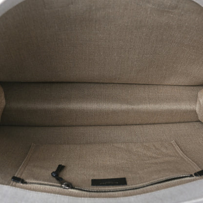 Saint Laurent Linen Calfskin Rive Gauche Tote Optic White 5 of 8