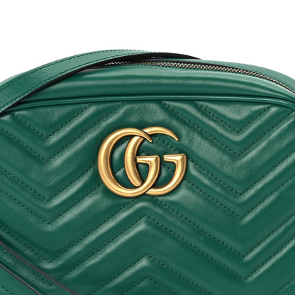 Gucci Calfskin Matelasse Small GG Marmont Chain Shoulder Bag  Emerald Green 6 of 8