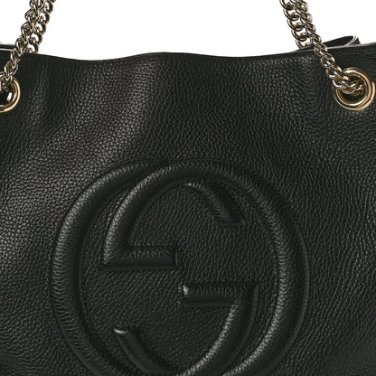 Gucci Pebbled Calfskin Medium Soho Chain Shoulder Bag Black 8 of 11