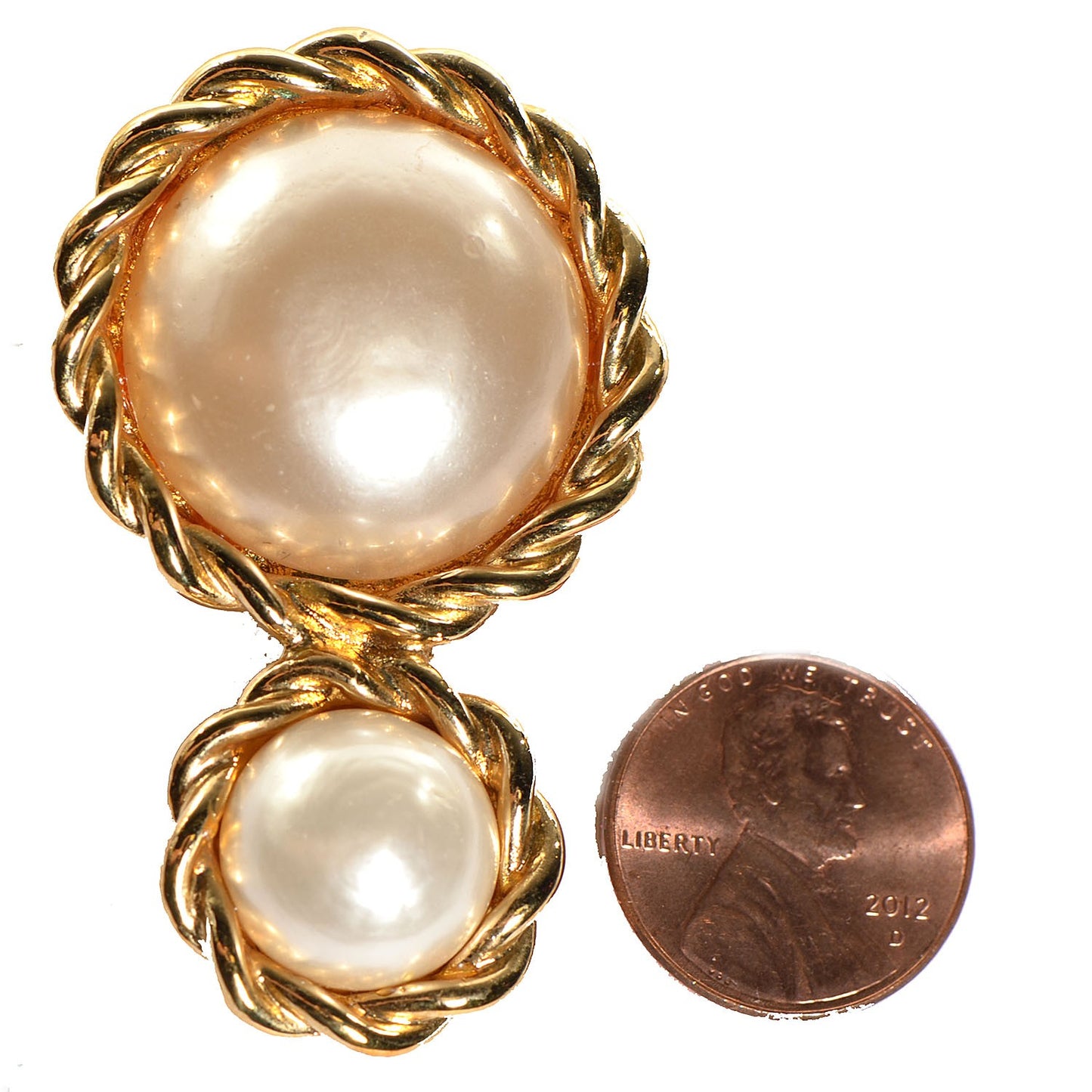 Pearl Clip On Earrings Gold
