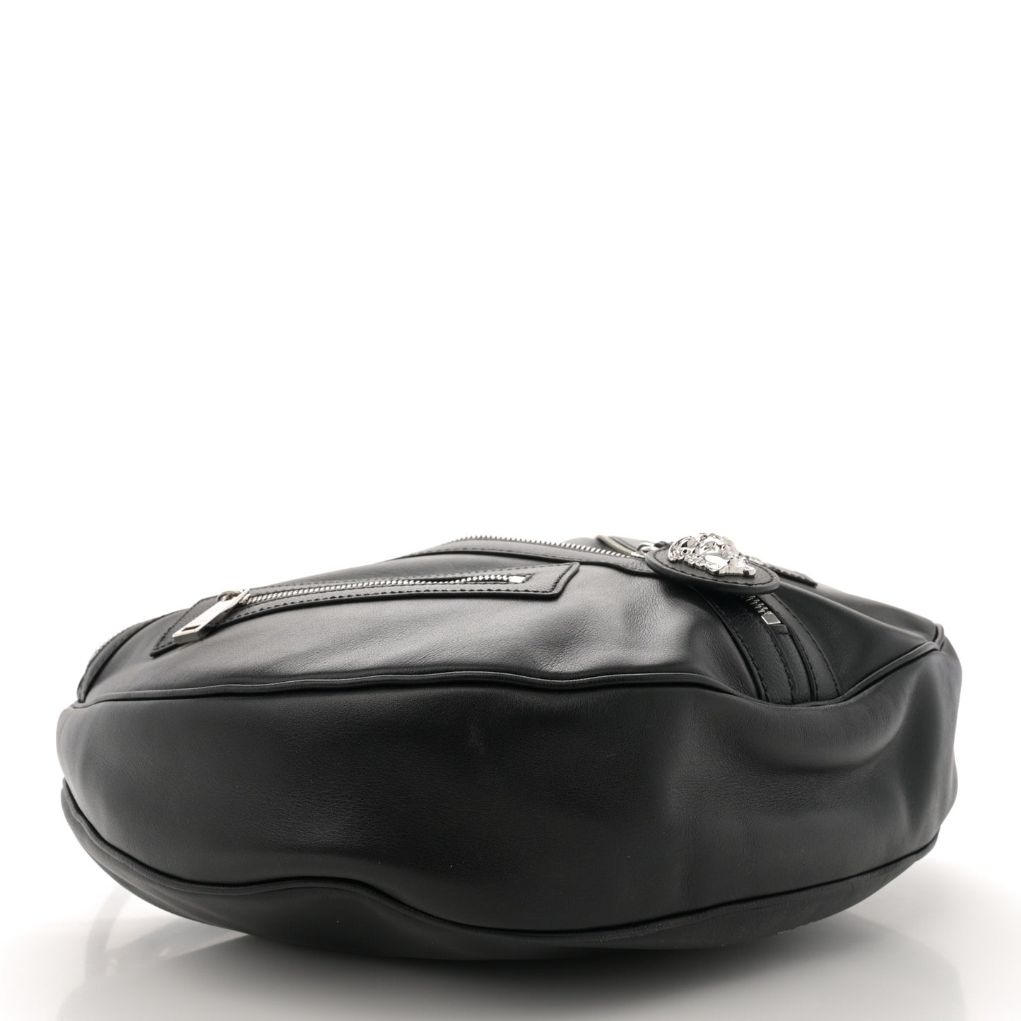 Calfskin Medium Repeat Zip Hobo Black