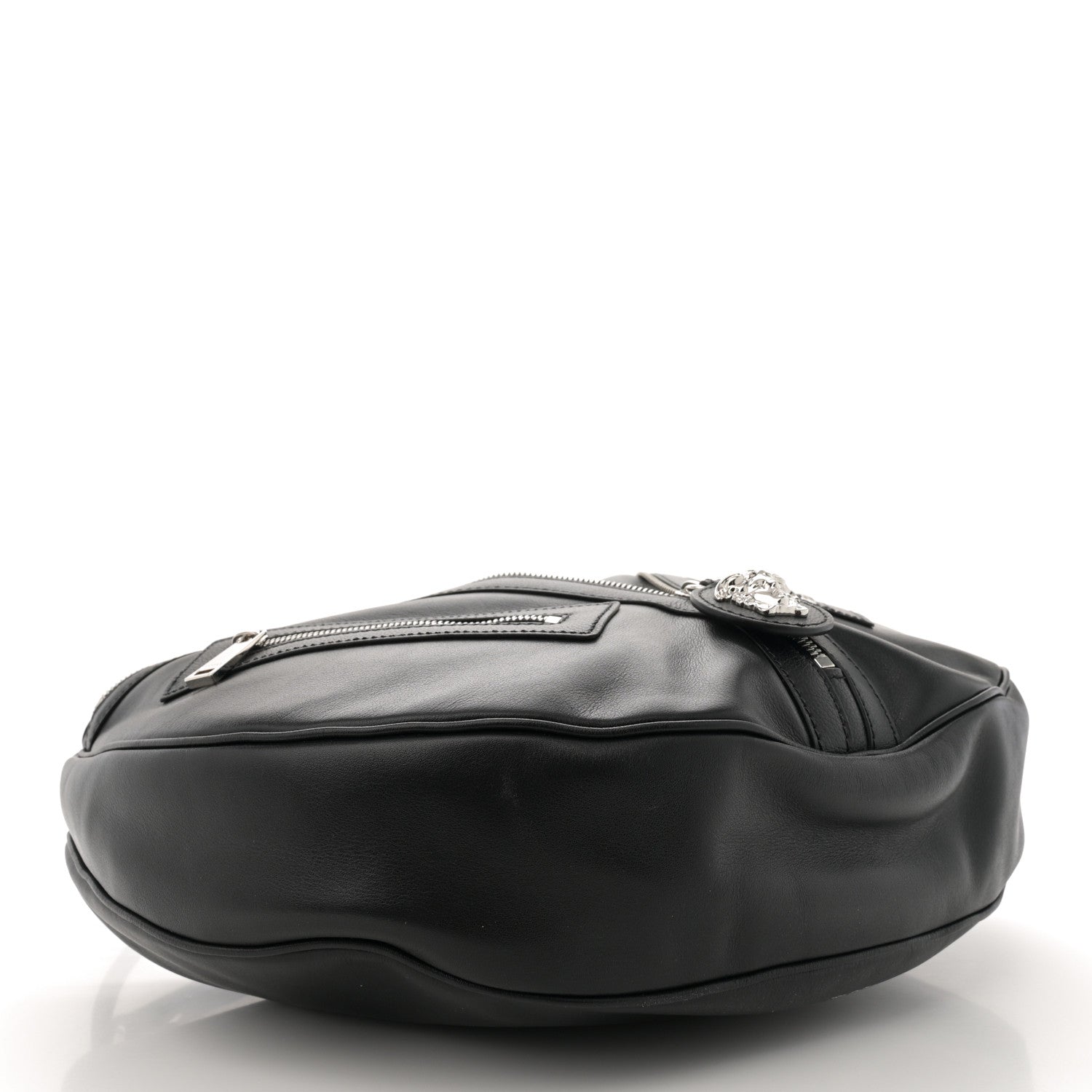 Versace Calfskin Medium Repeat Zip Hobo Black 4 of 9