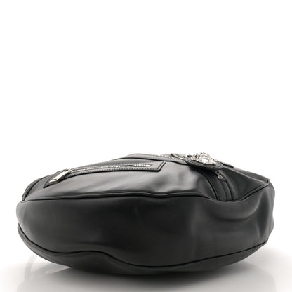 Versace Calfskin Medium Repeat Zip Hobo Black 4 of 9