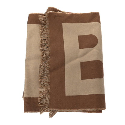 Burberry Wool Logo Football Scarf Birch Brown 1 of 4