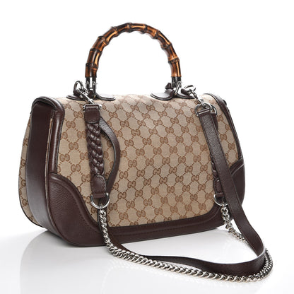 Gucci Monogram Large New Bamboo Top Handle Bag Brown 4 of 8