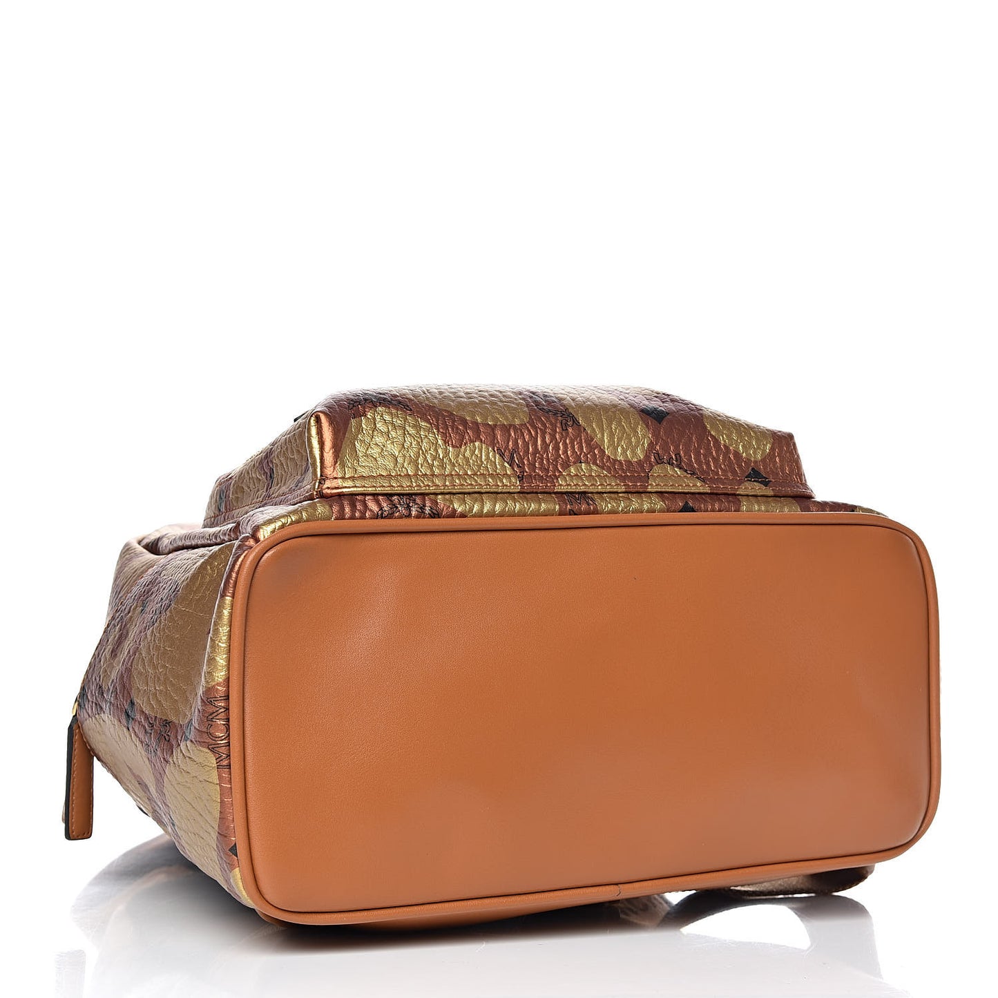 Metallic Visetos Leopard Print Small Stark Backpack Cognac