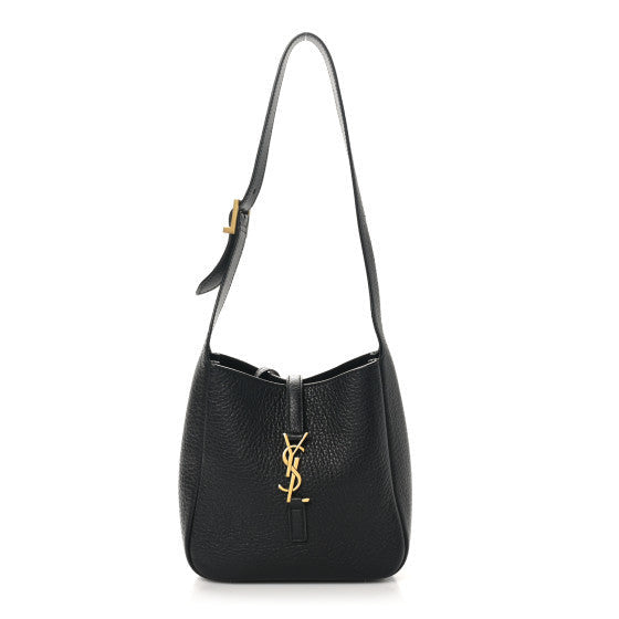 Grained Calfskin Baby Le 5 A 7 Supple Hobo Black
