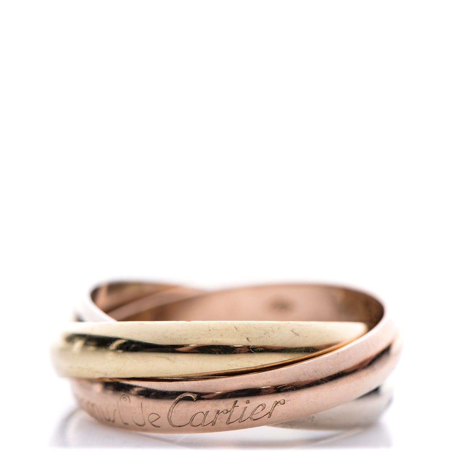 Cartier 18k Pink Yellow White Gold Les Must De Trinity Ring 56 7.50 1 of 6