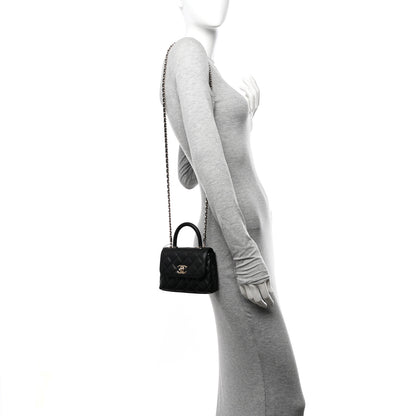 Chanel Caviar Quilted Coco Handle Clutch With Chain Black 2 of 11