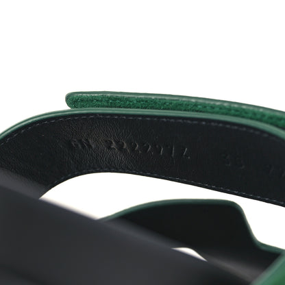 Hermes Suede Goatskin Womens Chypre Sandals 38 Vert Electrique 8 of 9