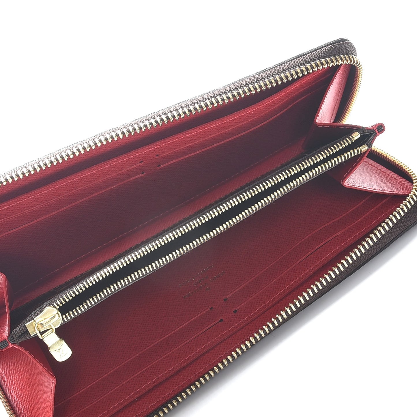 Damier Ebene Clemence Wallet Cherry