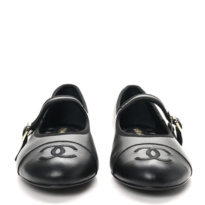 Chanel Lambskin Mary Jane Flats 42 Black 3 of 9