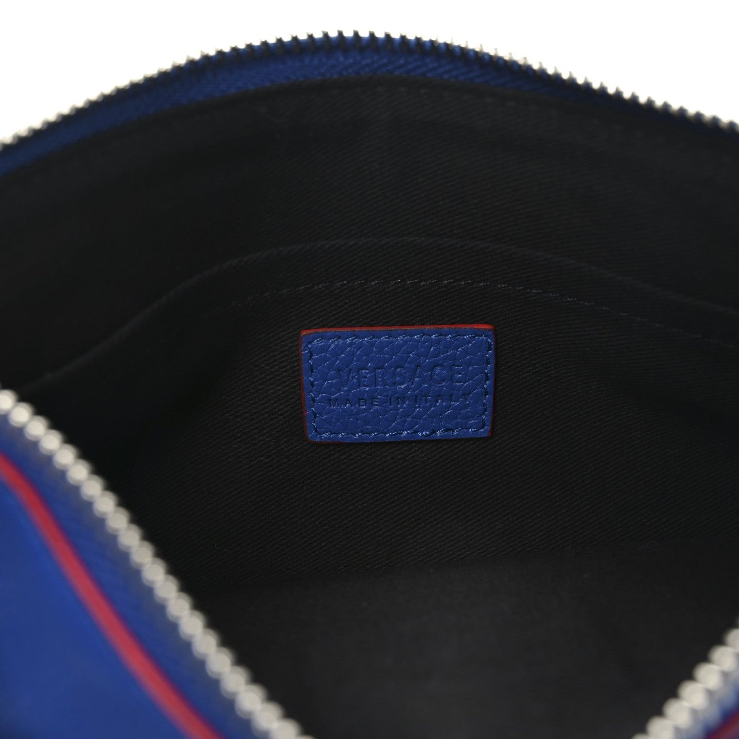 Calfskin Medusa Crossbody Flat Pouch Blue