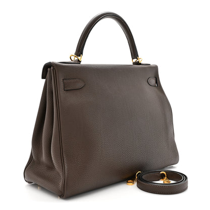 Hermes Togo Kelly Retourne 32 Chocolate 3 of 17