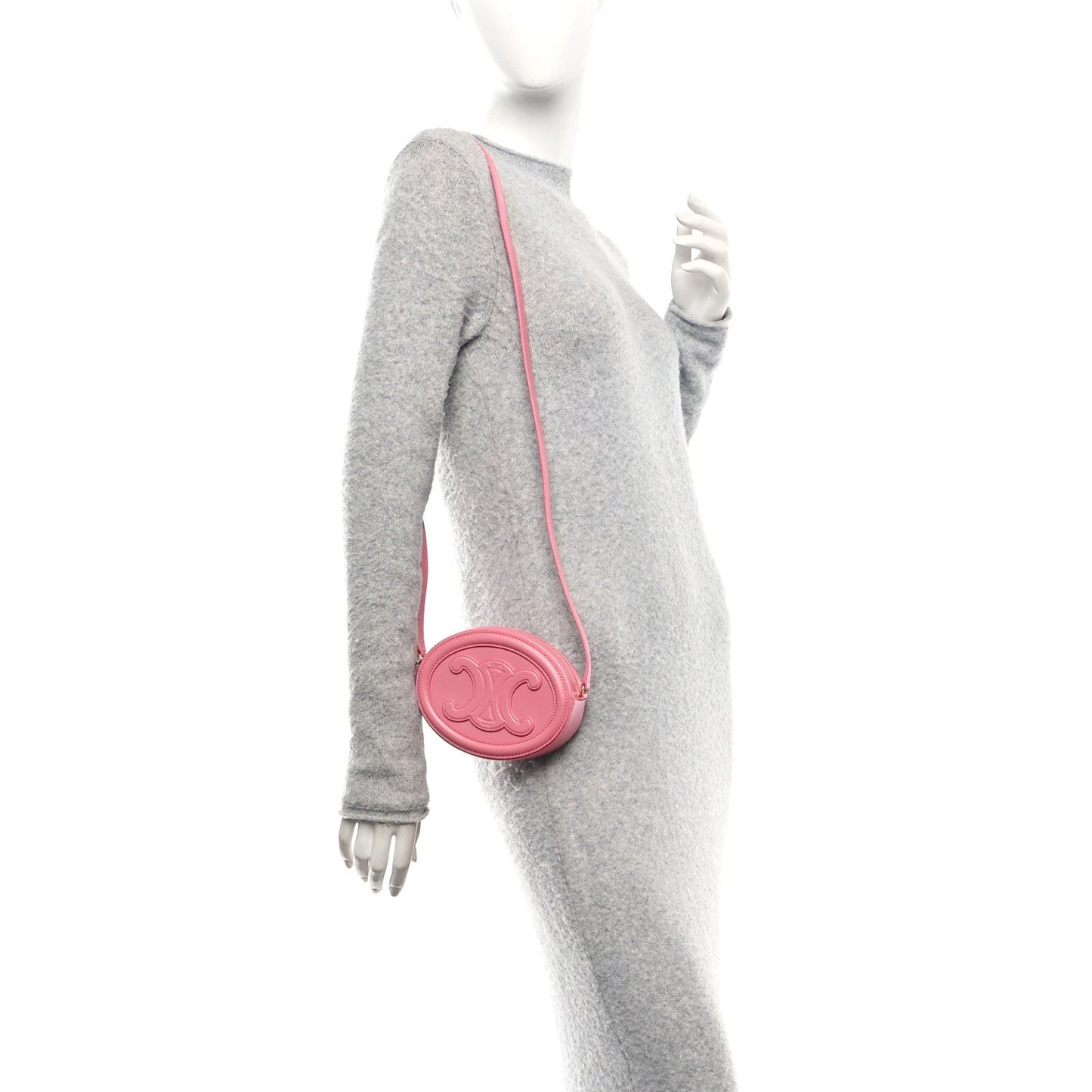 Smooth Calfskin Cuir Triomphe Oval Purse Crossbody Lipstick
