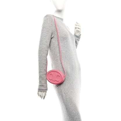 Celine Smooth Calfskin Cuir Triomphe Oval Purse Crossbody Lipstick 2 of 7