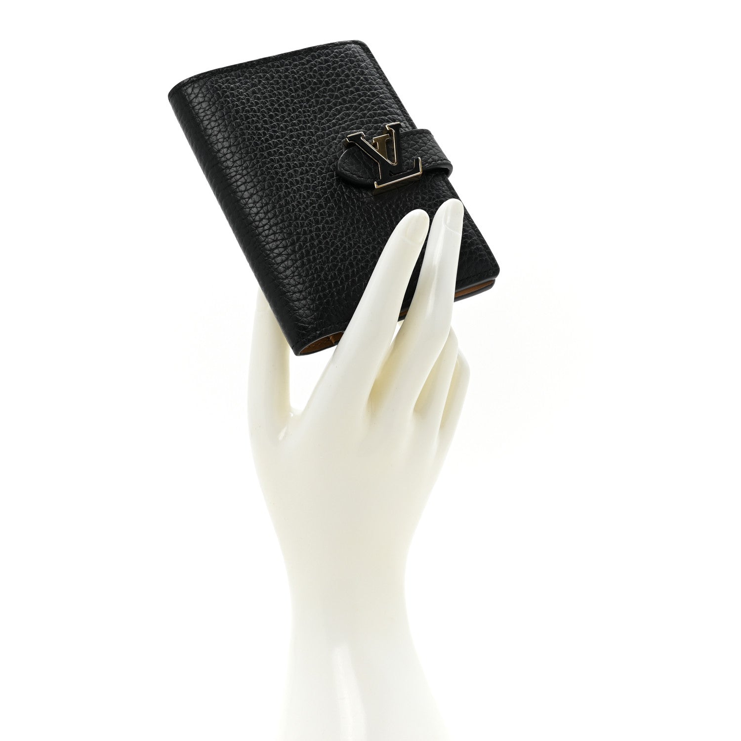 Louis Vuitton Taurillon Capucines Vertical Compact Wallet Black 2 of 10